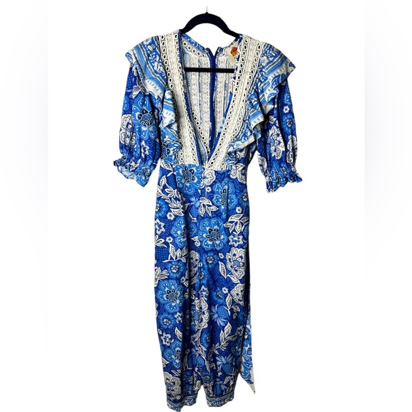 FARM RIO Full Of Flowers Ruffled Jumpsuit - Picture 5 of 9
